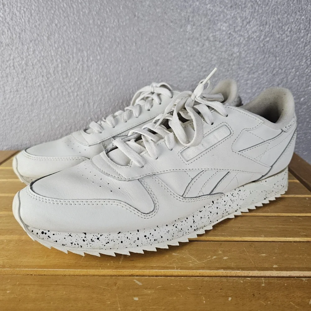 Reebok Classic Leather Ripple Shoes Shoes‎ Mens 12 H06419 Speckle White